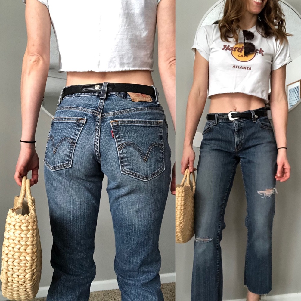 Levi’s 550 distressed cropped flare